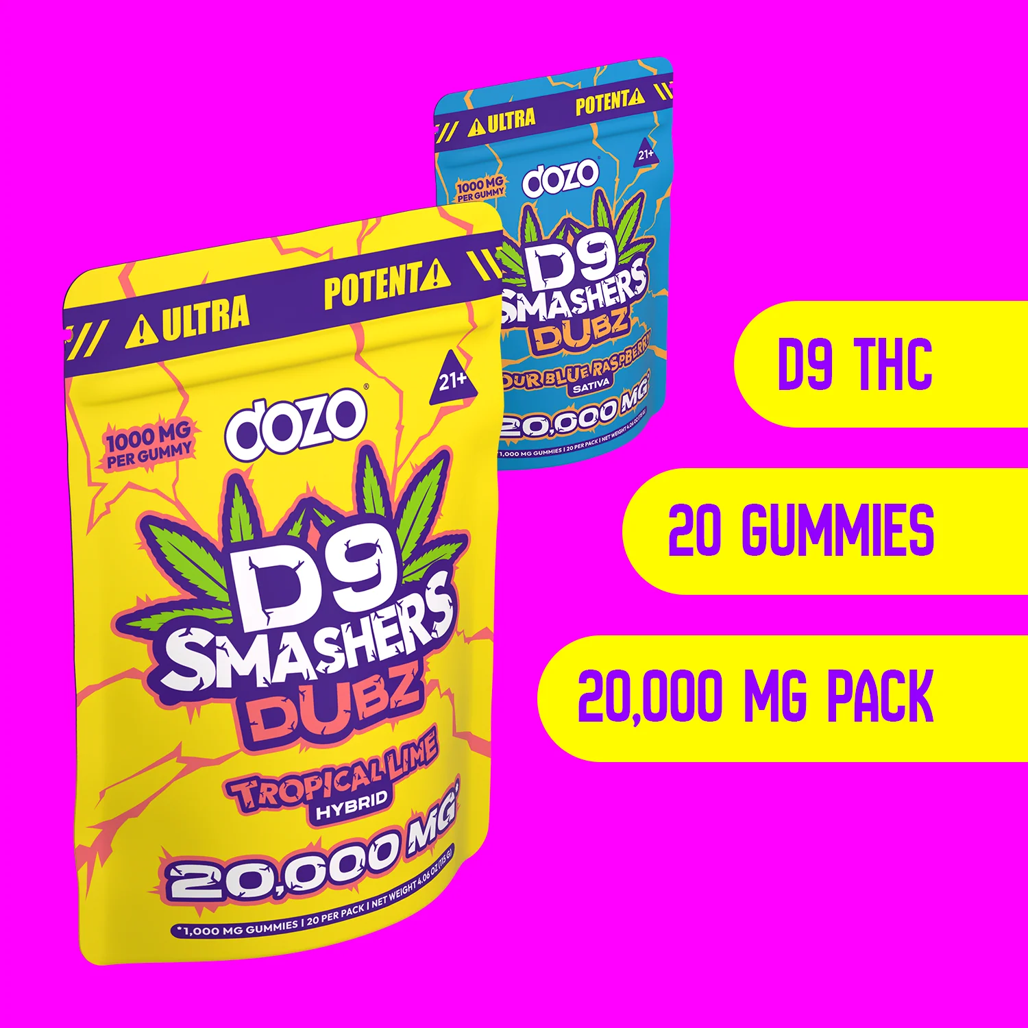 20k D9 Smasher - 1000mg/gummy - Image 3