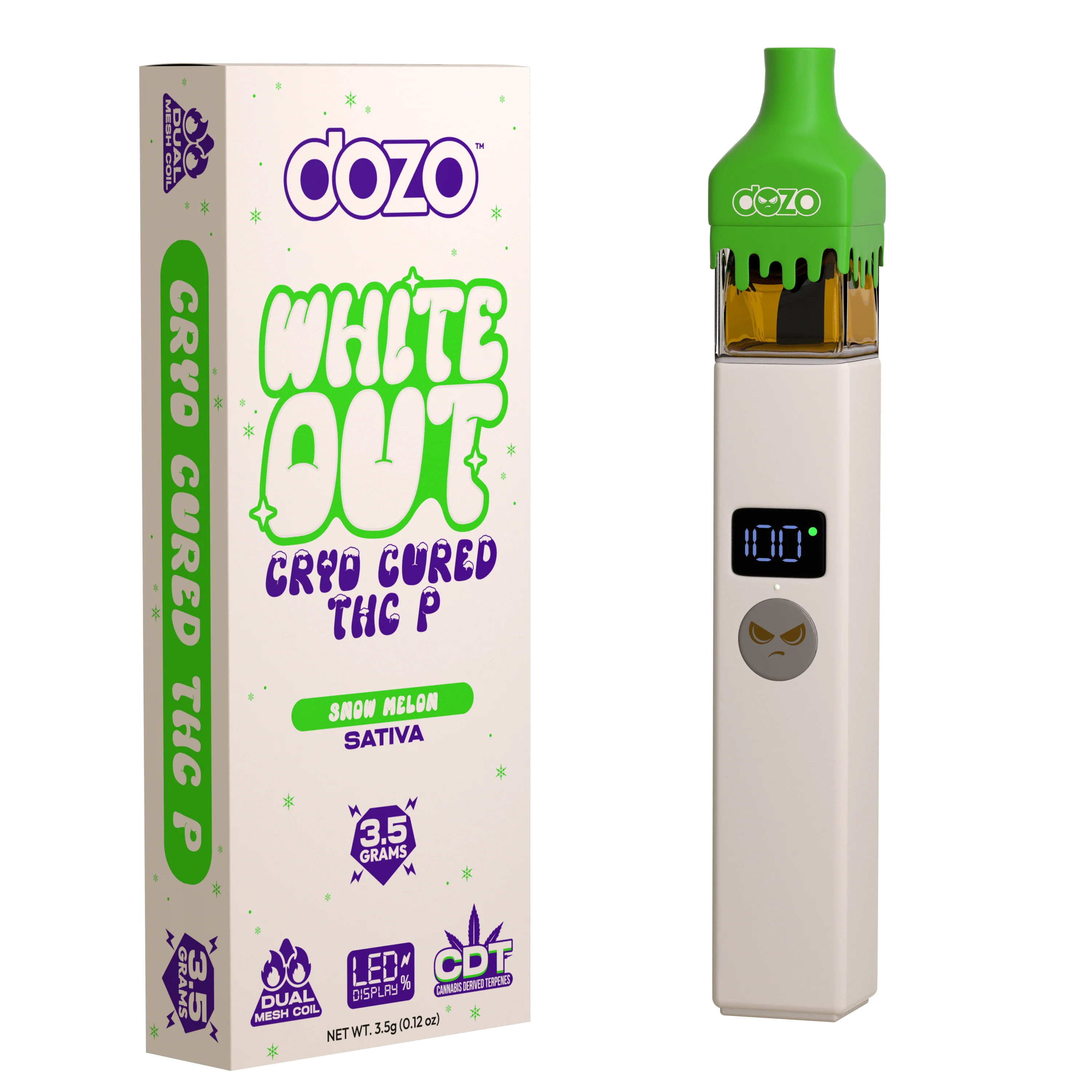 3.5g Dozo White-Out Disposable: Frozen Berry (Indica) - Image 4