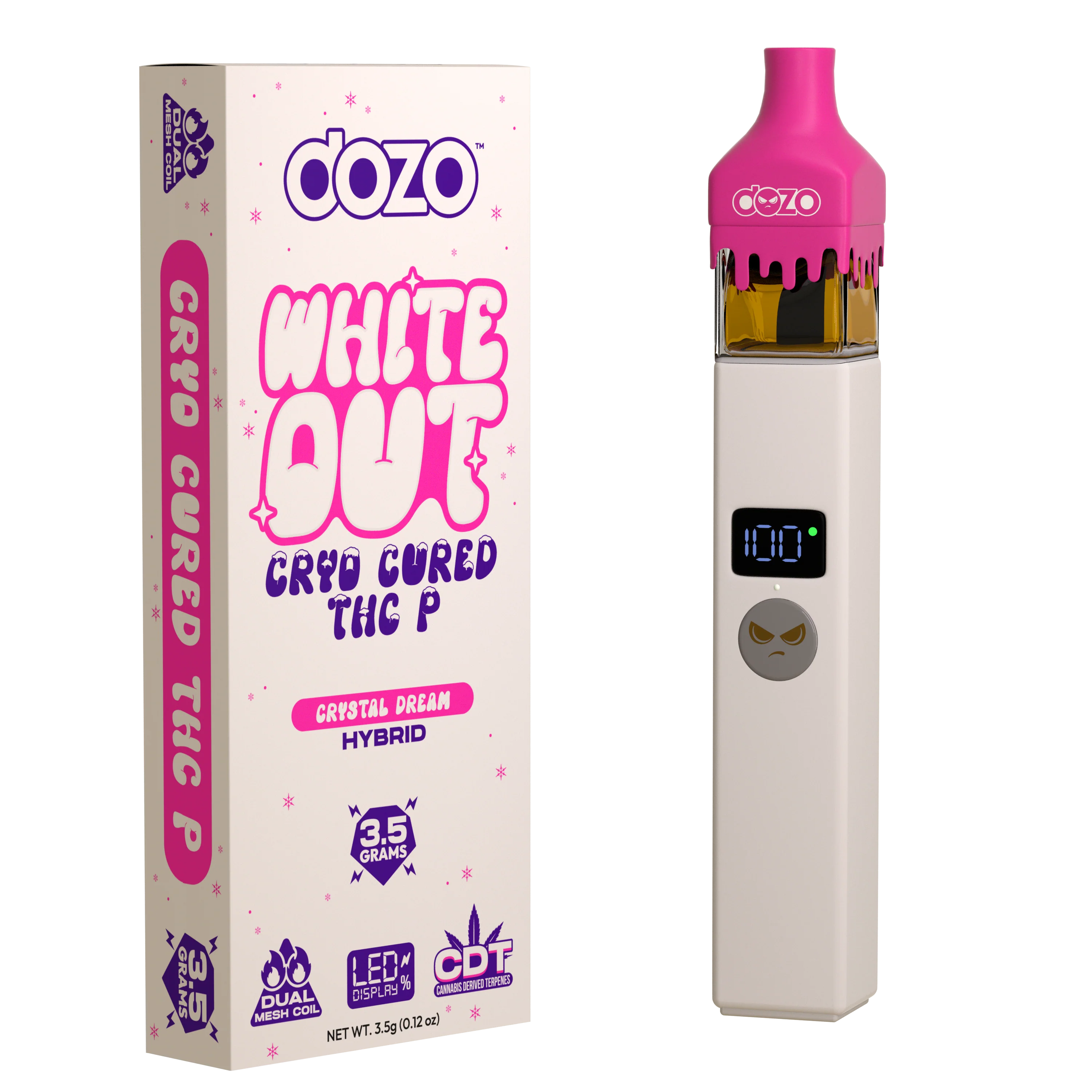 3.5g Dozo White-Out Disposable: Frozen Berry (Indica) - Image 5