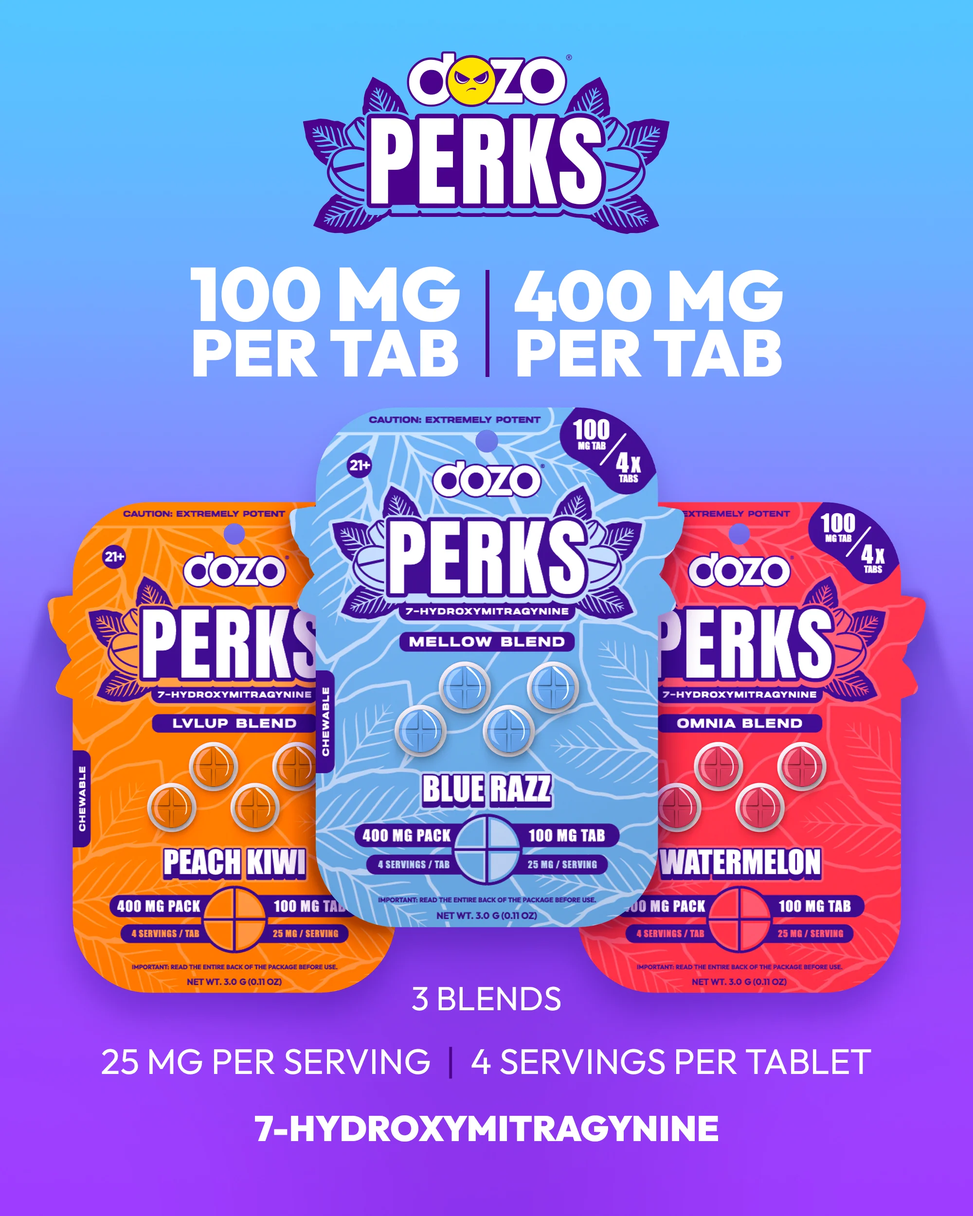 Dozo PERKS  7-OH | 4ct (400mg per pack) - Image 6