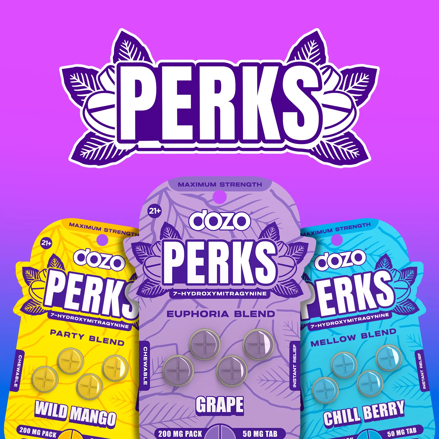 4ct 50mg Dozo PERKS 7-HYDROXYMITRAGYNINE | CHILL BERRY (MELLOW BLEND) - Image 4