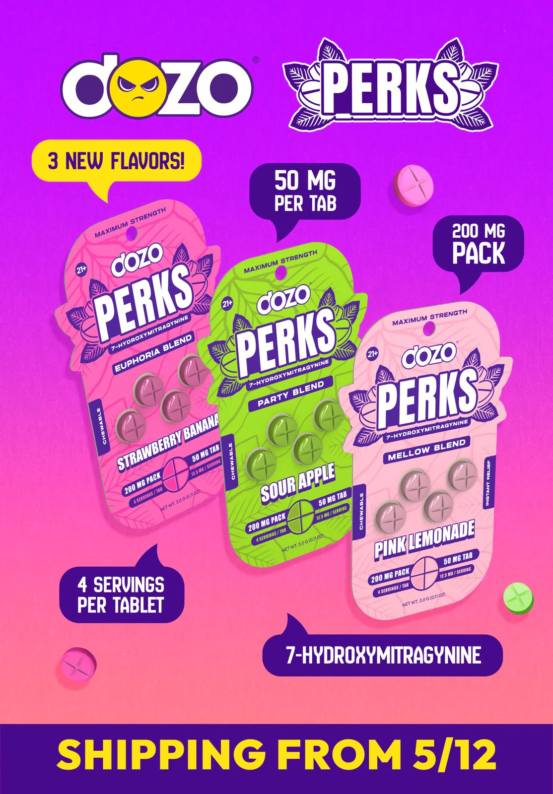4ct 50mg Dozo PERKS 7-HYDROXYMITRAGYNINE | NEW FLAVORS - Image 6