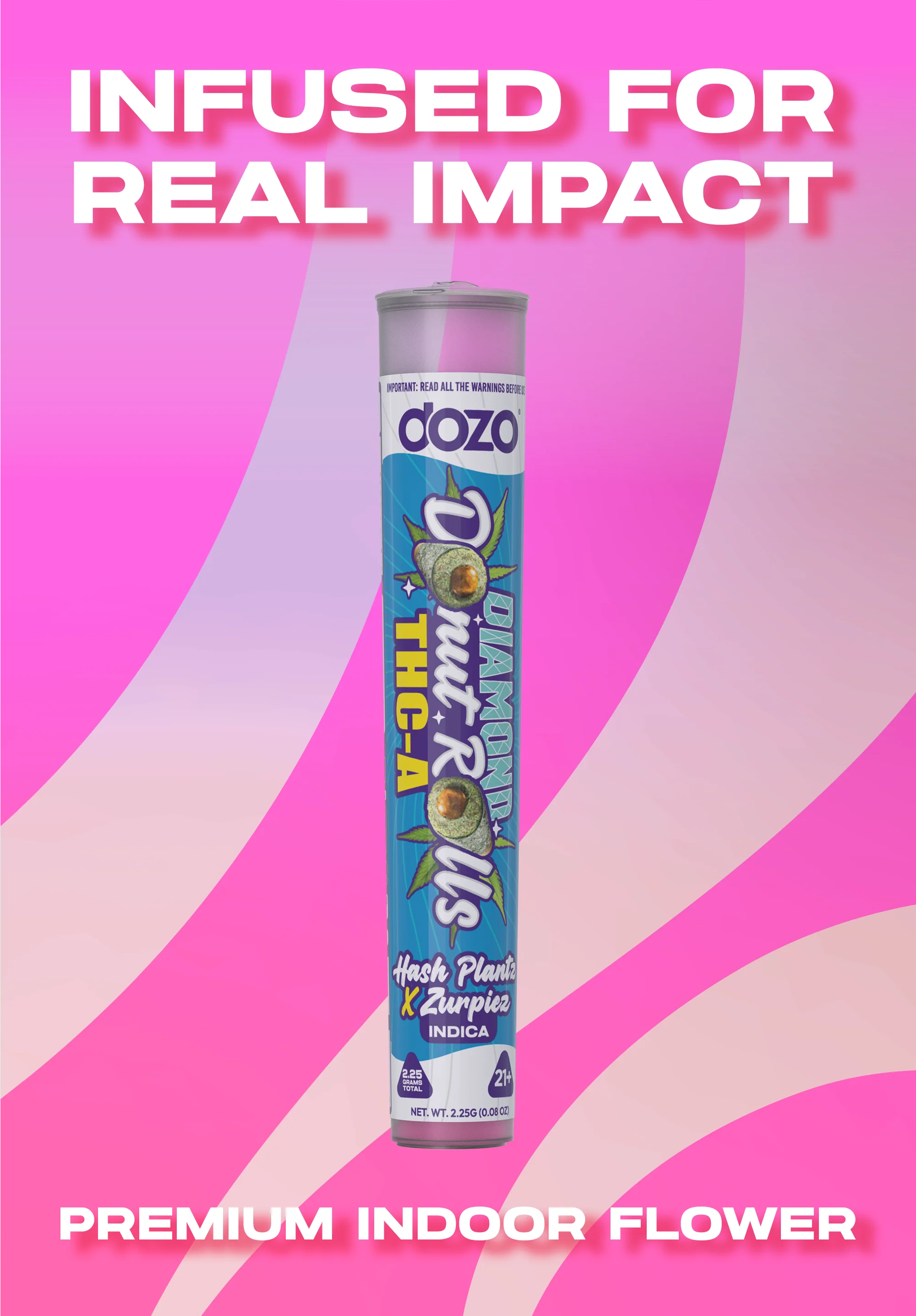 Dozo Diamond Donut Rolls THC-A  1ct | Live-Rosin Infused - Image 3