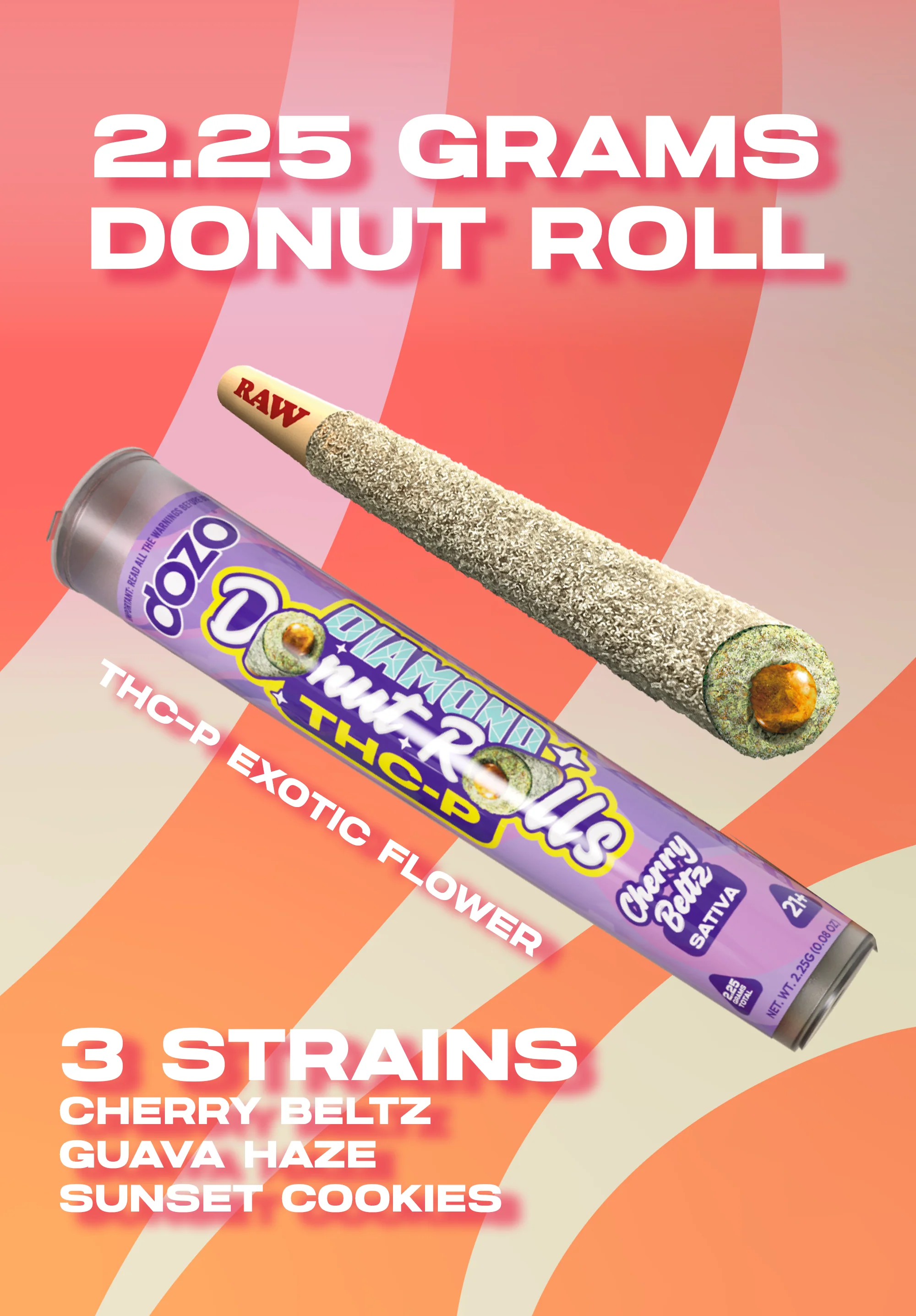 Dozo Diamond Donut Rolls THC-P 1ct | Live-Rosin Infused $20 - Image 2