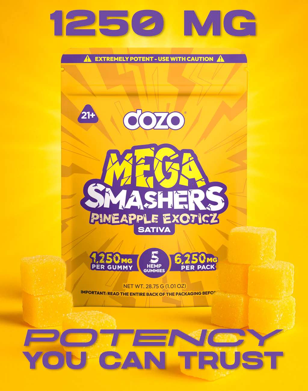 Dozo Mega Smashers – 1,250mg Ultra-Potent Gummies - Image 8